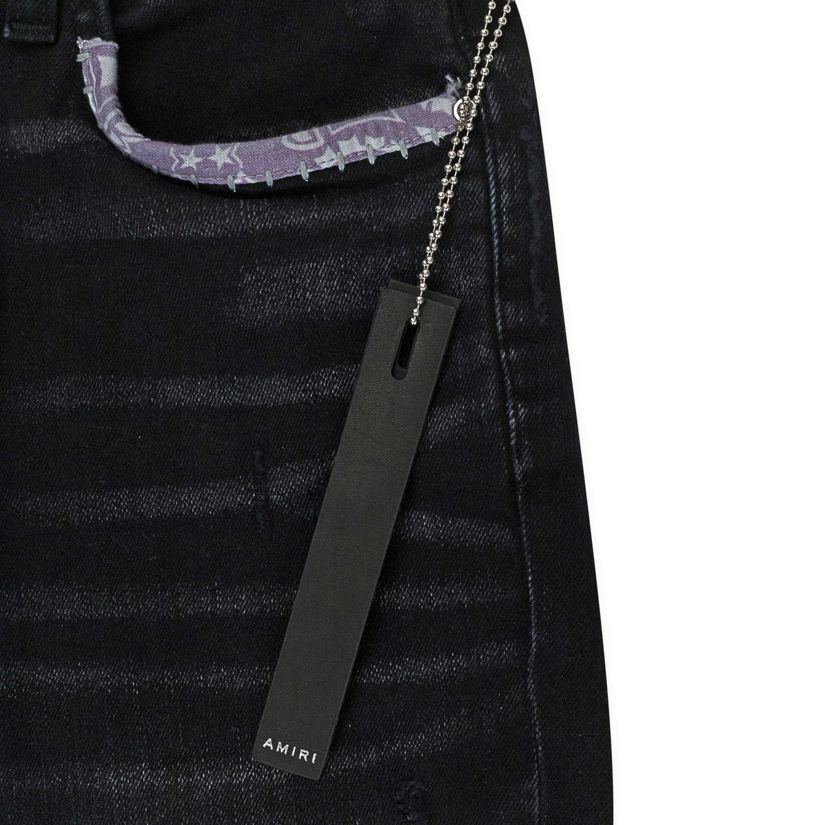 NWT AMIRI BANDANA ART PATCH AGED BLACK JEANS SIZE 28 $1690 | eBay