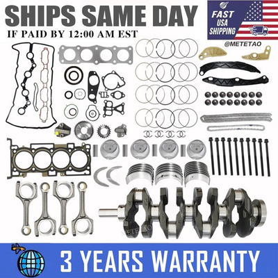#ad G4KJ Engine Rebuild Overhaul Kit Crankshaft Rod Timing For Hyundai Kia 2.4L $195.99