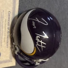 NFL Minnesota Vikings Fran Tarkenton  & Bud Grant Signed Mini Helmet HOFers COA