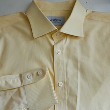 Charles Tyrwhitt Dress Shirt 17 36 Yellow stripe Cotton