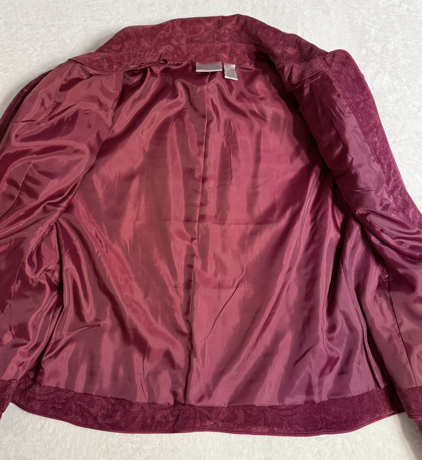 Chicos Jacket, Size 1, Lined, Embossed Pattern, D… - image 2