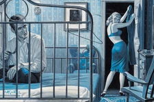 Bedroom Blues Illustration Art 13 x 19"  Photo Print