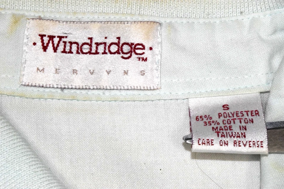 Camisa de Ocio Vintage Windridge Talla M Años 80 2 Tonos Teal Blanco Pullover Foto 4 de 4