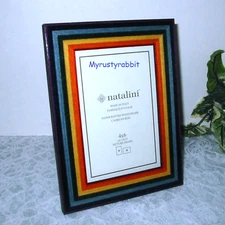 Natalini Rainbow Stripe 4x6 Photo Frame Marquetry Wood Handmade Italy ~ New