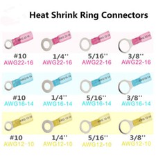 Heat Shrink Ring Terminals Copper Wire Crimp Assortment Waterproof Connectors