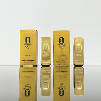 2pc) Paco Rabanne 1 MILLION GOLDEN OUD Men Parfum Intense 5ml Splash MINI Size