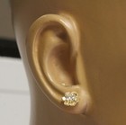 GIA certified 14k yellow gold .66ct round diamond buttercup stud earrings  — photo 8