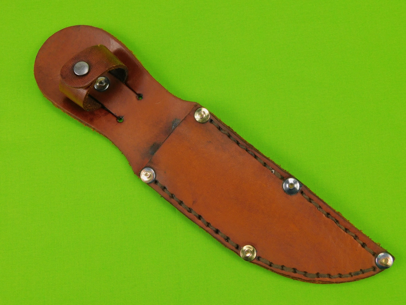 Vintage US Handmade Bowie Knife with Leather Sheath Scabbard