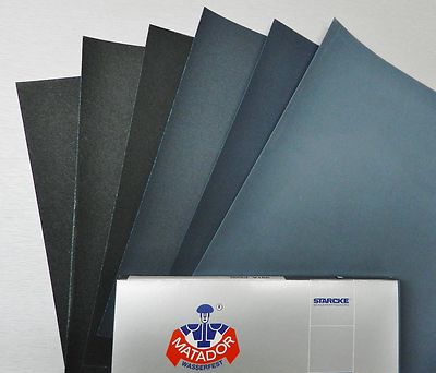 Matador 1500 Grit Wet/Dry Sandpaper – 25 Sheets, 9x11, Silicon Carbide, Made In Germany By Starcke