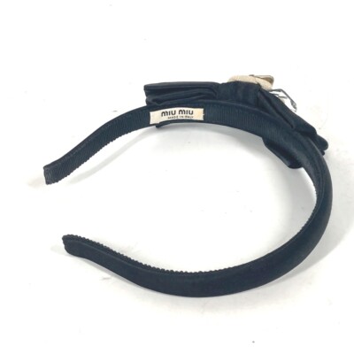 MIUMIU crystal Hair band head band Katyusha Satin Black MIUMIU crystal Hair band head band Katyusha Satin Black  main image 2