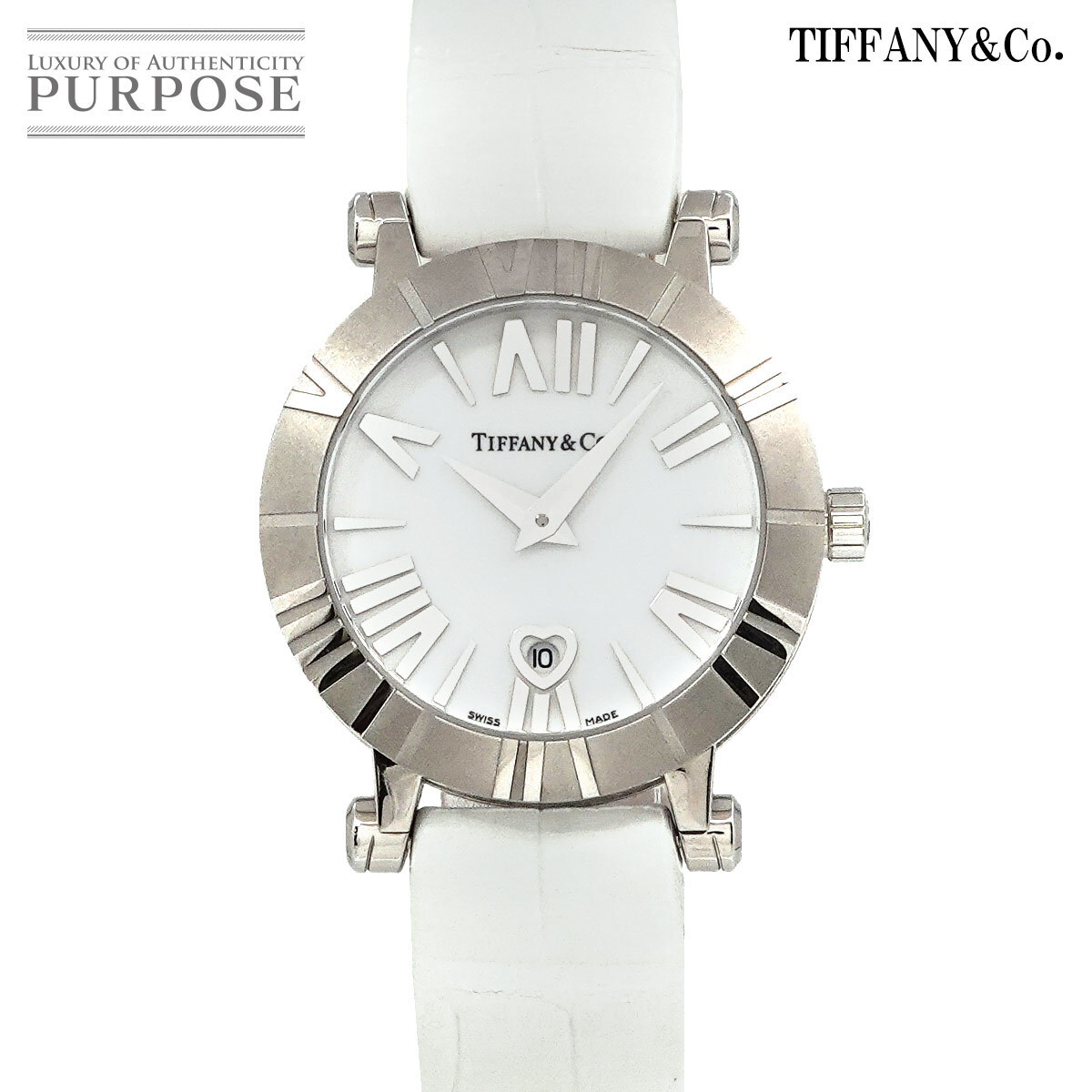 Tiffany Co. Atlas Heart Date Z1300 11 11A20A71A Women s Watch White Dial Quar