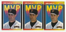 WILL CLARK - (3) Cards - 1989 Donruss MVP's #BC22 *ERROR - 3 Variations*
