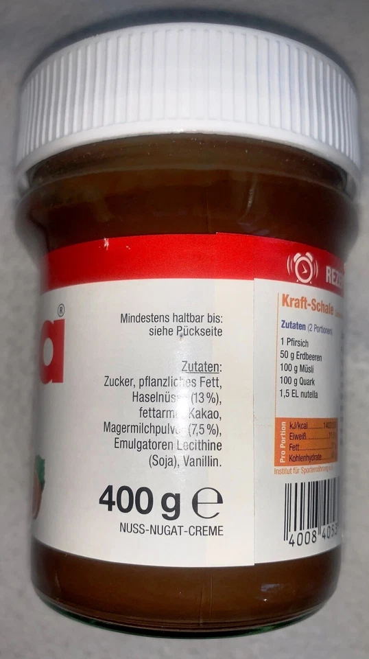 NUTELLA altes Rezept/alte Rezeptur 400gr., ungeöffnet - MHD 25.05.2012 - Bild 2 von 4