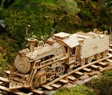 Steam Express Train 3D Wooden Puzzle Mechanical Model Kits Brain Teaser Puzzles