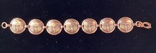 Vintage Southwestern Copper Thunder Cloud Circle Link Bracelet 7” Long