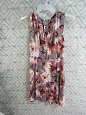 Be Bop Dress Size S Multi Color Floral Keyhole Front Back Tie String Sleeveless