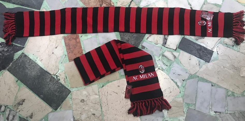 Scarf AC Milan Official Striped Wool Cap Rossoneri Milanista