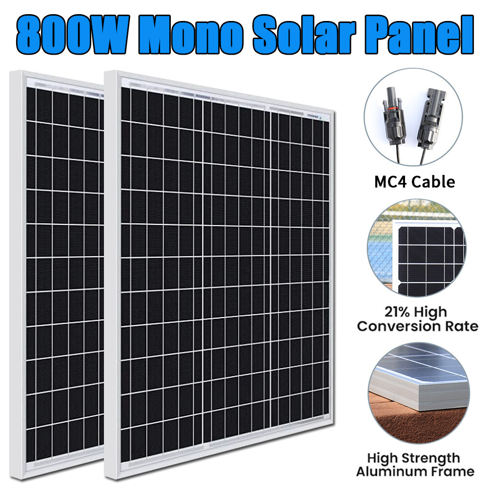 100W 200W Watt Solar Panel 12V Mono High Efficiency PV Home 