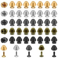 100Pcs Round Studs Metal Purse Feet Nailhead Metal Cone Screw Back Rivets Fla...