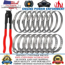 18X Universal Adjustable Axle CV Joint Boot Crimp Clamps With Clamp Pliers Tools