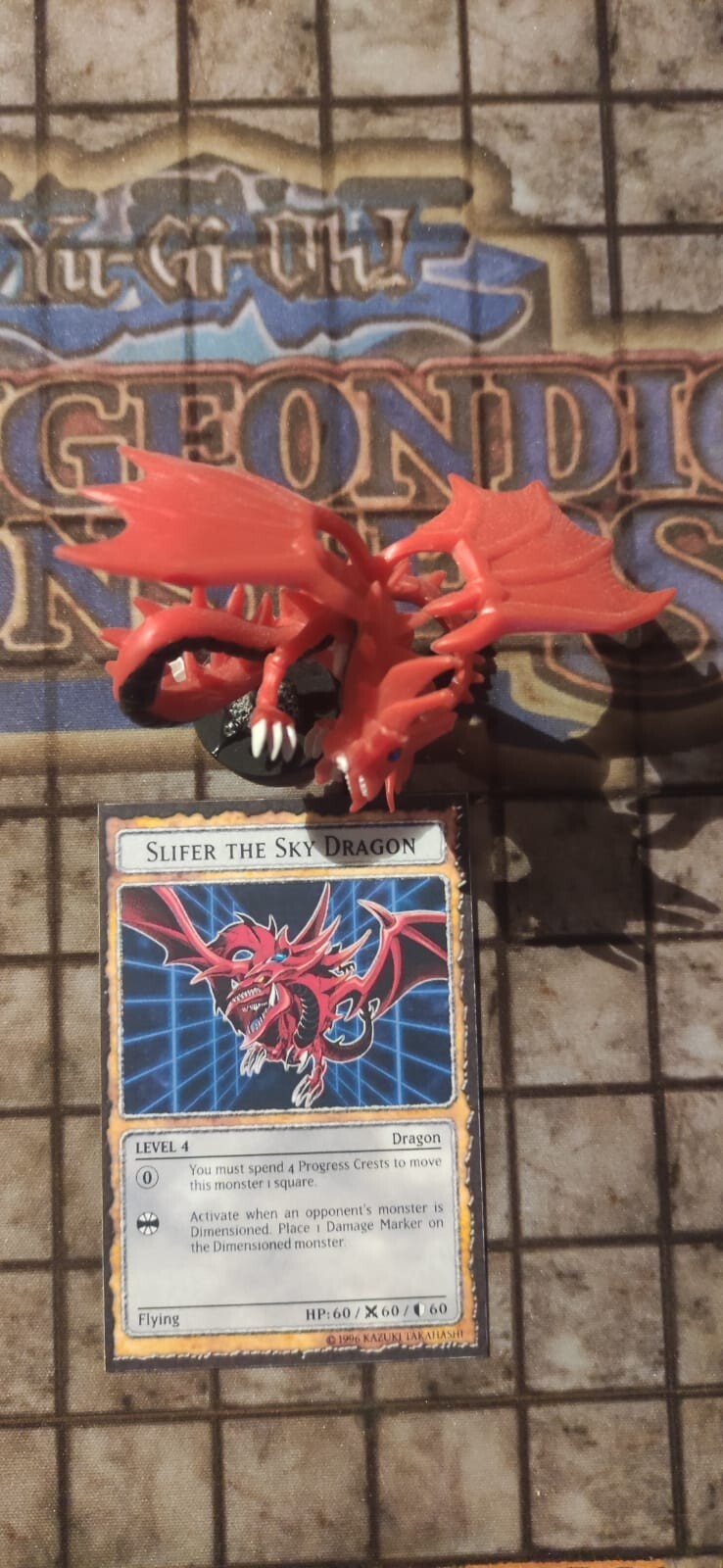 YuGiOh DDM Slifer The Sky Dragon Custom Dungeon Dice Monsters Figure Card  