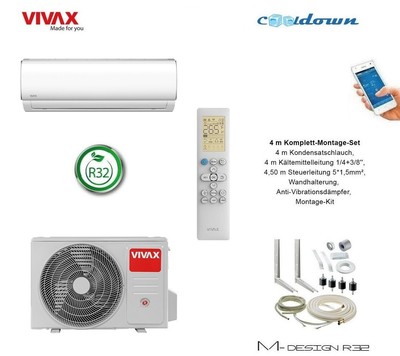 VIVAX M Design 9000 BTU + 4 m Komplett SET Klimagerät Split Klimaanlage A++
