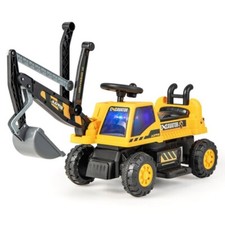 Kids Ride On Excavator Truck 6V Battery Powered W/ Front Loader Digger Bulldozer