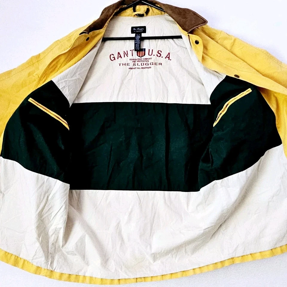 Gant U.S.A. Chaqueta Larga The Slugger Para Hombre Talla XL Amarilla Contra Todo Clima Foto 4 de 4