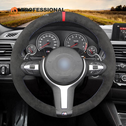 MEWANT Custom Alcantara Steering Wheel Cover for BMW F30 F34 F22 F23 F32 F33 F36 - Picture 3 of 11