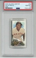 2022 Topps Allen & Ginter Mini #64 Willie Mays Card Giants PSA 10 Low Pop raro