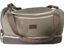 Bella Russo 20" Duffle Tote Weekend Bag TAN/BROWN Canvas ~ NEW NWT