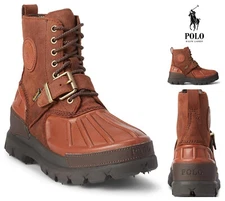 POLO RALPH LAUREN Oslo High Waterproof Leather Boots Mens Sz 7 D Brown NEW $178