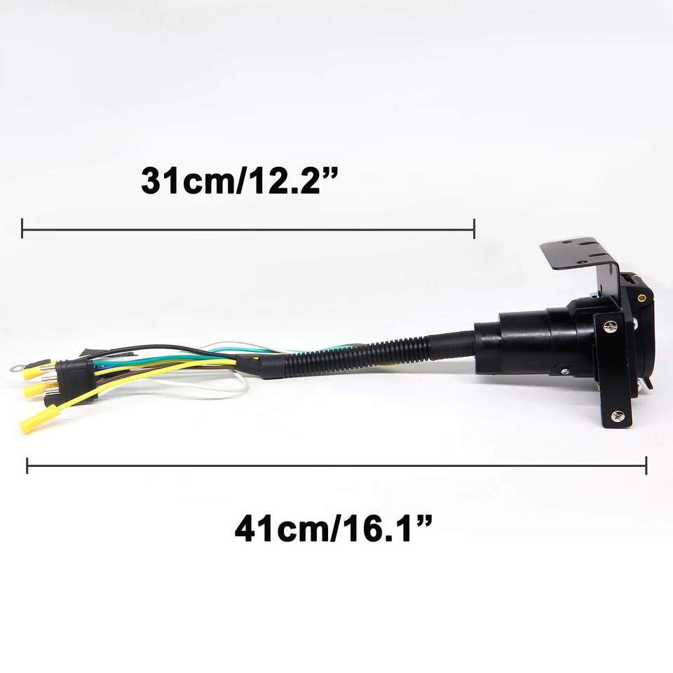 4 Flat to 7-Way Blade Trailer Tow RV 4 Way Plug Connector Adapter Wiring Harness Foto 2 de 4