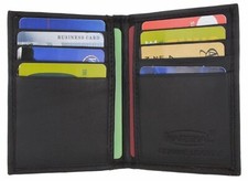 Mens Slim Thin Genuine Leather Bifold Id Wallet Money Credit Card Holder Window
