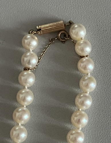 Collier Ancien Perles Imitation Blanc - Fermoir Métal 31g Occasion Bon état