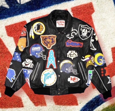 ViNTaGe MONTANA TOONS EXCELLED NFL FLINTSTONES LEATHER JACKET Rare