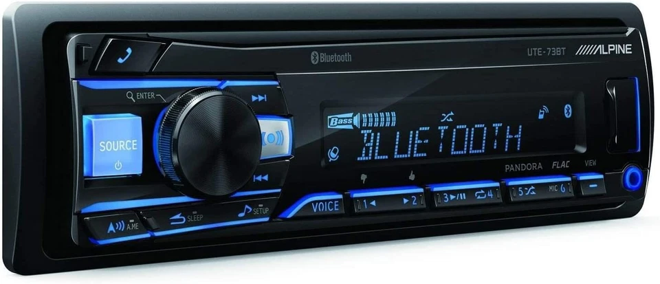 Alpine UTE-73BT, Single-DIN Car Digital Media Audio Stereo Bluetooth, USB MP3 - Image 2 of 4