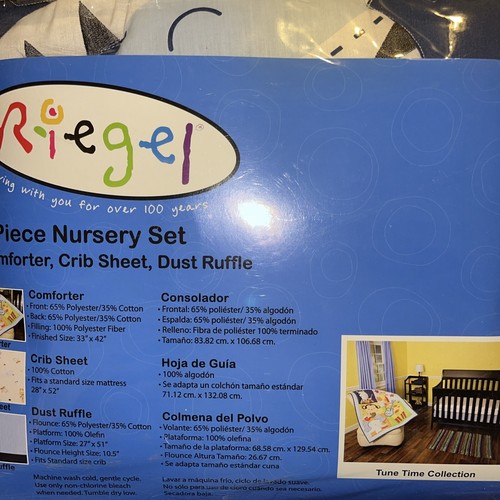 NWP Riegel 3 pc Nursery Set Comforter | Crib Sheet | Dust Ruffle | Cotton Sheet - Picture 2 of 4