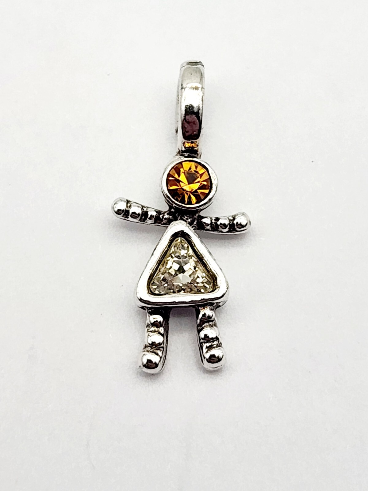 VTG Sterling Silver 925 Yellow Citrine Baby Girl Birthstone Charm for November  