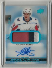 2017-18 Upper Deck Premier Acetate Rookies Auto Patches Platinum Blue Bowey 3/25
