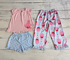 Carter  s Size 4T Vtg Y2K Light Pink/Light Blue So Sweet Cupcake 3-Pc. Pajama Set