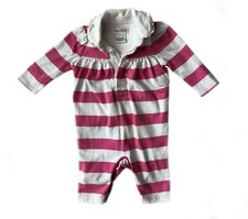 Cute Infant Girls Pink  White Ralph Lauren snap button One piece 3M