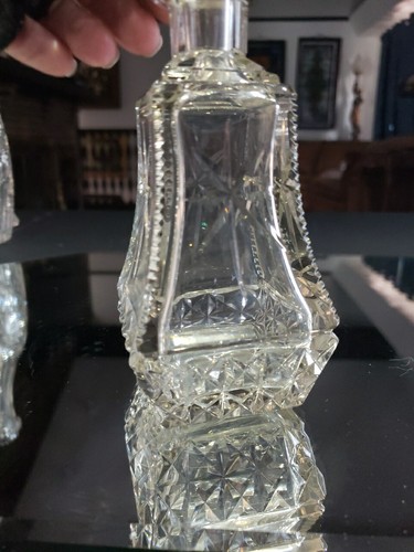 Decanter bottiglia Colonia profumo 8" tappo originale vetro taglio antico London Eng - Foto 10 di 24