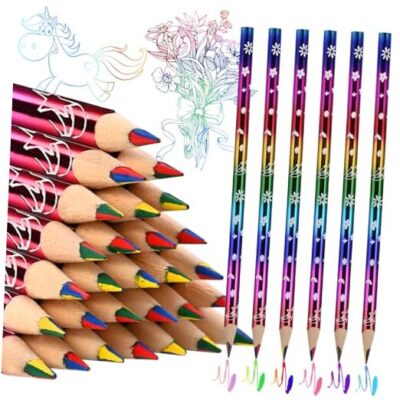 30pcs Rainbow Colored Pencils, 4 Colors in 1 Rainbow Pencils for Kids, 