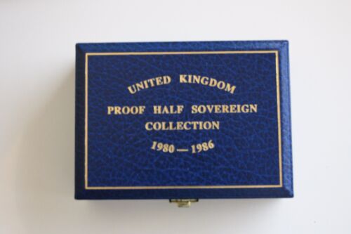 Empty Blue Royal Mint 1980 1986 Half Sovereign Box - Picture 1 of 2