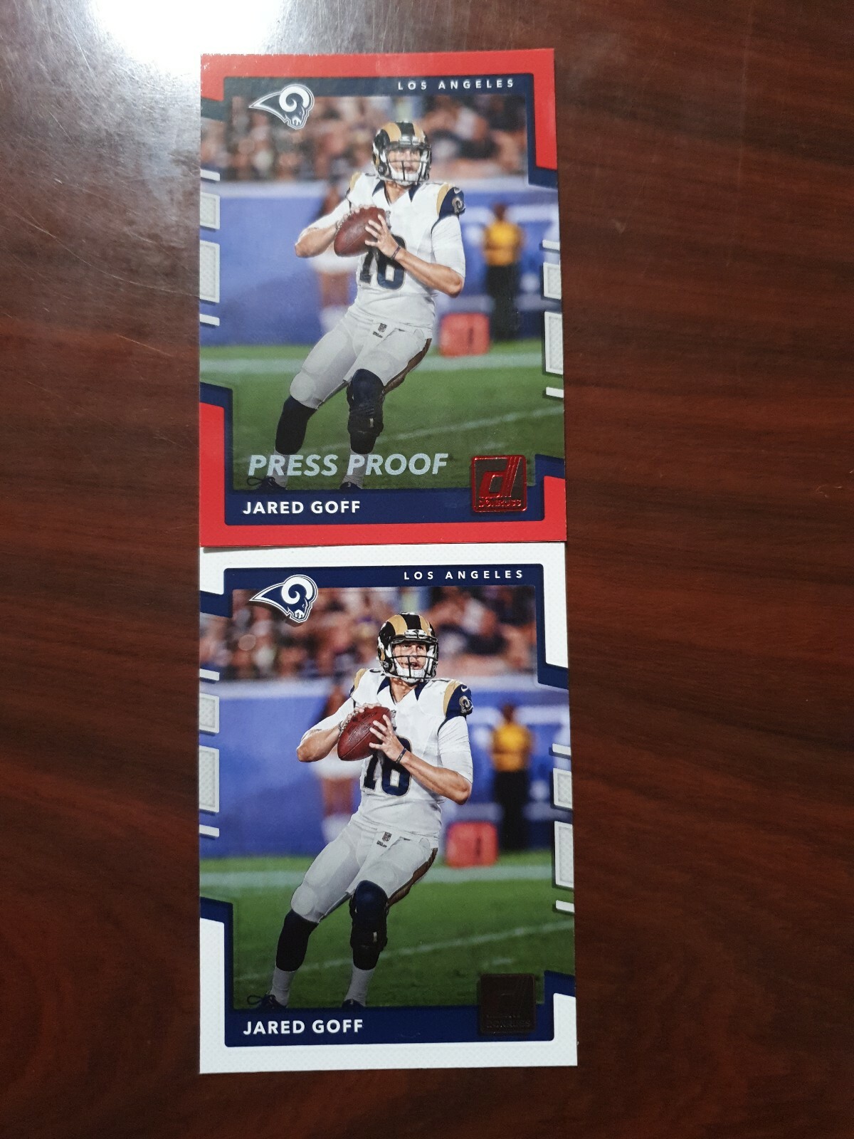 2017 Donruss #45 Jared Goff LA RAMS Red Press Proof plus base