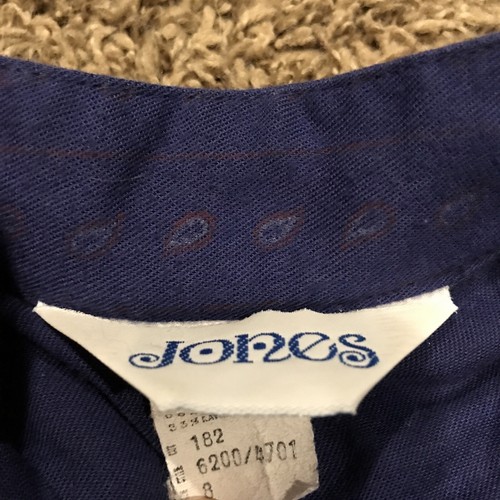 Abito smanicato vintage Jones misto poliestere 8 blu grigio USA B24 - Foto 2 di 4