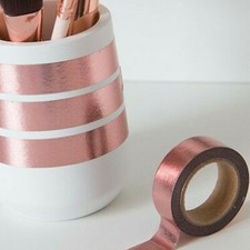 QUALITY ROSE GOLD METALLIC PINK FOIL WASHI TAPE Copper Decorative Sticky Trim