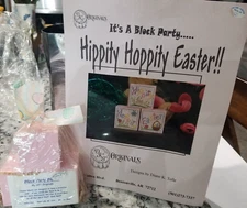 Hippity Hoppity Easter Cross Stitch Pattern and 3 Wooden Blocks