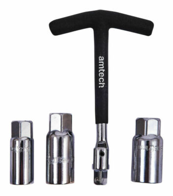 4PC T BAR SPARK PLUG WRENCH SET AMTECH REMOVER TOOL SOCKET MECHANICS 16 18 21mm